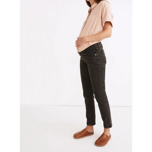 Madewell Maternity Side-Panel Perfect Vintage Jeans in Lunar Wash Black Size 27